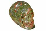 Carved, Unakite Skull - South Africa #118107-2
